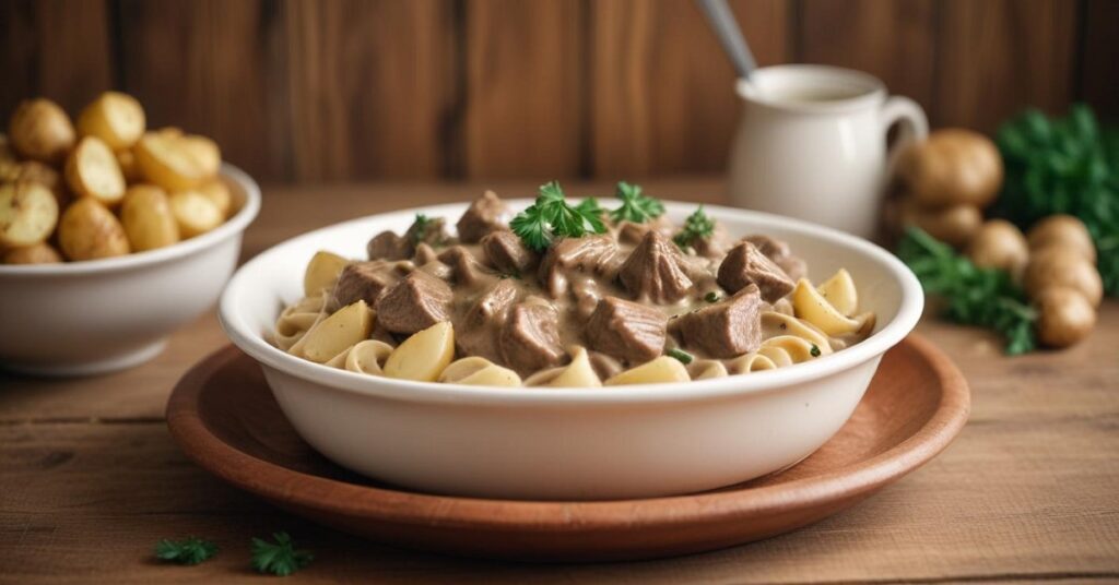 Beef Stroganoff with Potatoes Recipe