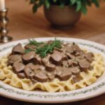 Traditional beef stroganoff recipe