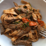 Venison steak pasta