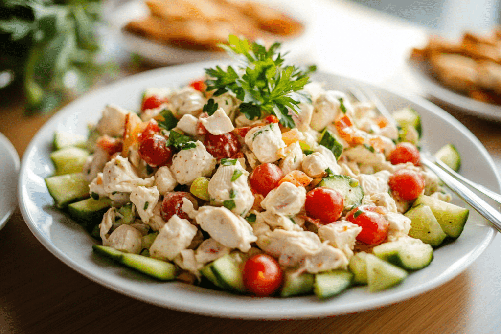 A fresh and creamy chicken salad