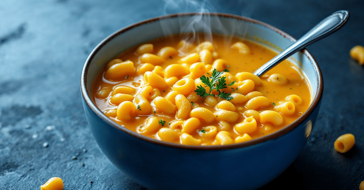 Cheeseburger macaroni soup with Velveeta