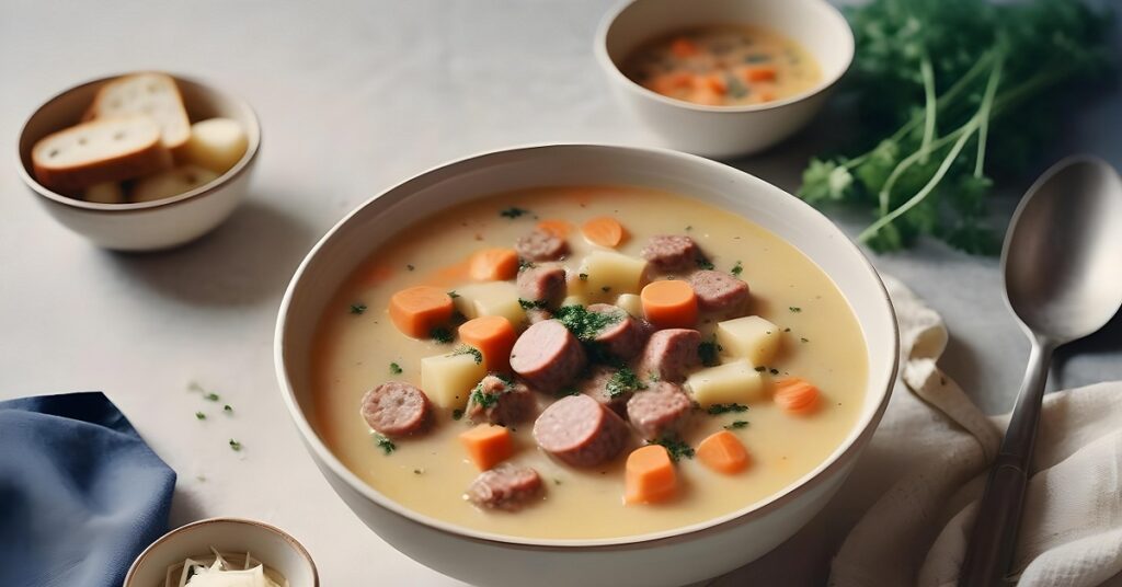 Creamy Parmesan Italian sausage soup with spinach