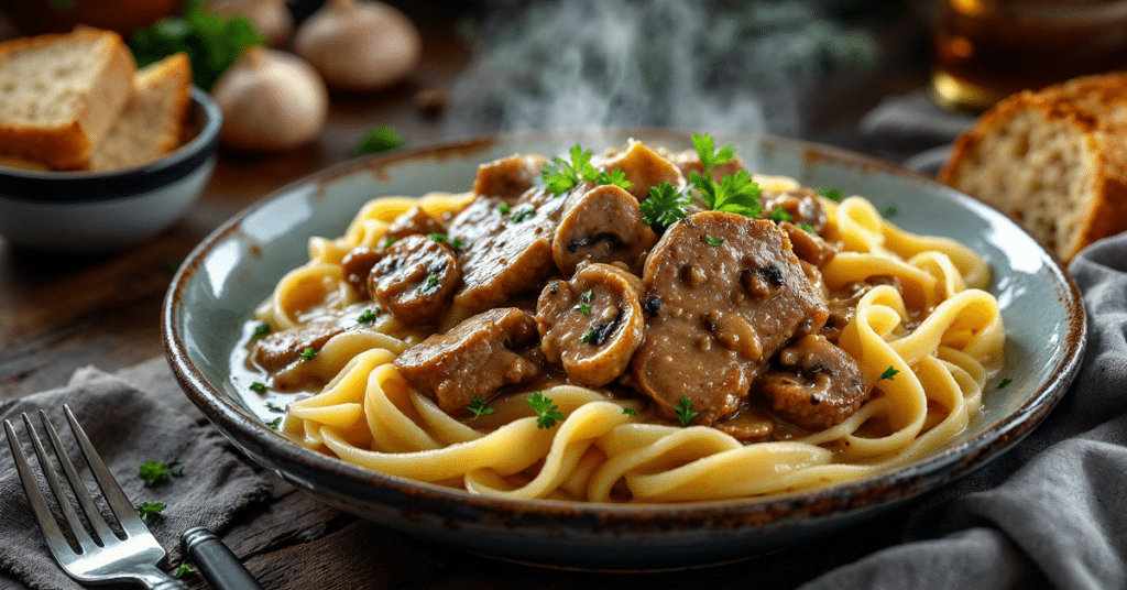 Leftover beef tenderloin stroganoff