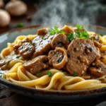 Leftover beef tenderloin stroganoff