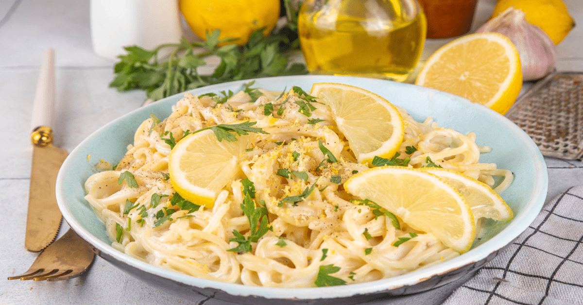 Lemon pepper pasta with chicken