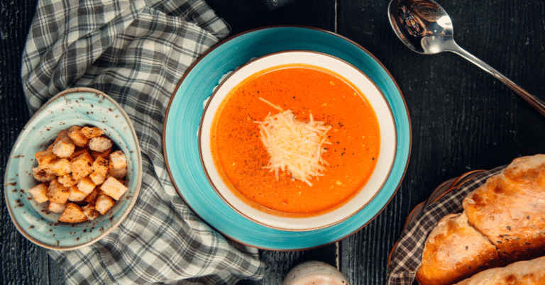 Slow roasted red pepper gouda soup