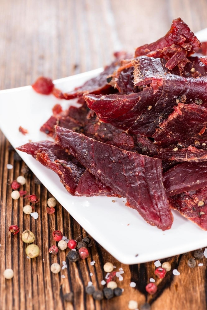 Thin strips of Thai beef jerky