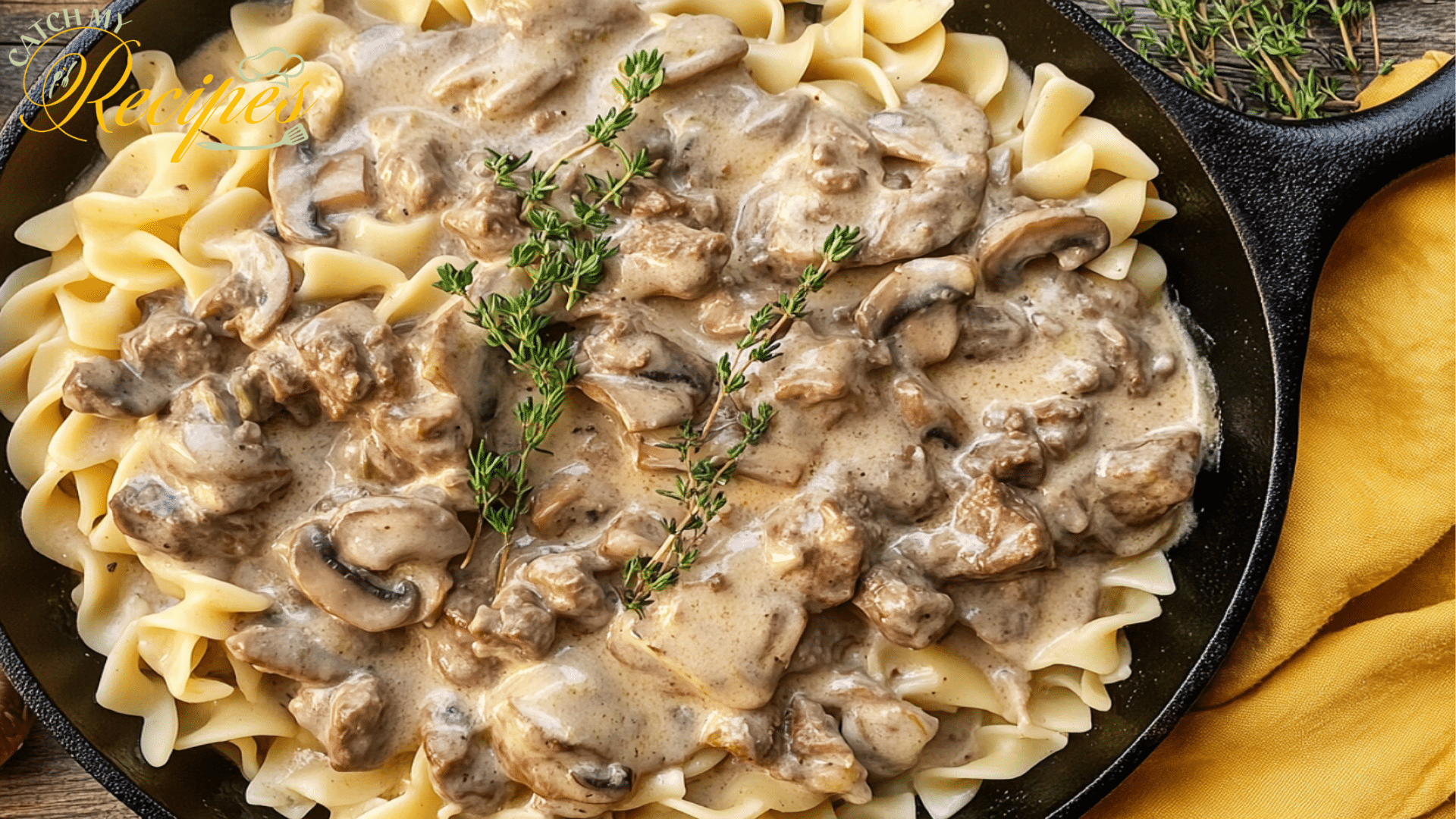 Final result of Dutch Oven Beef Stroganoff