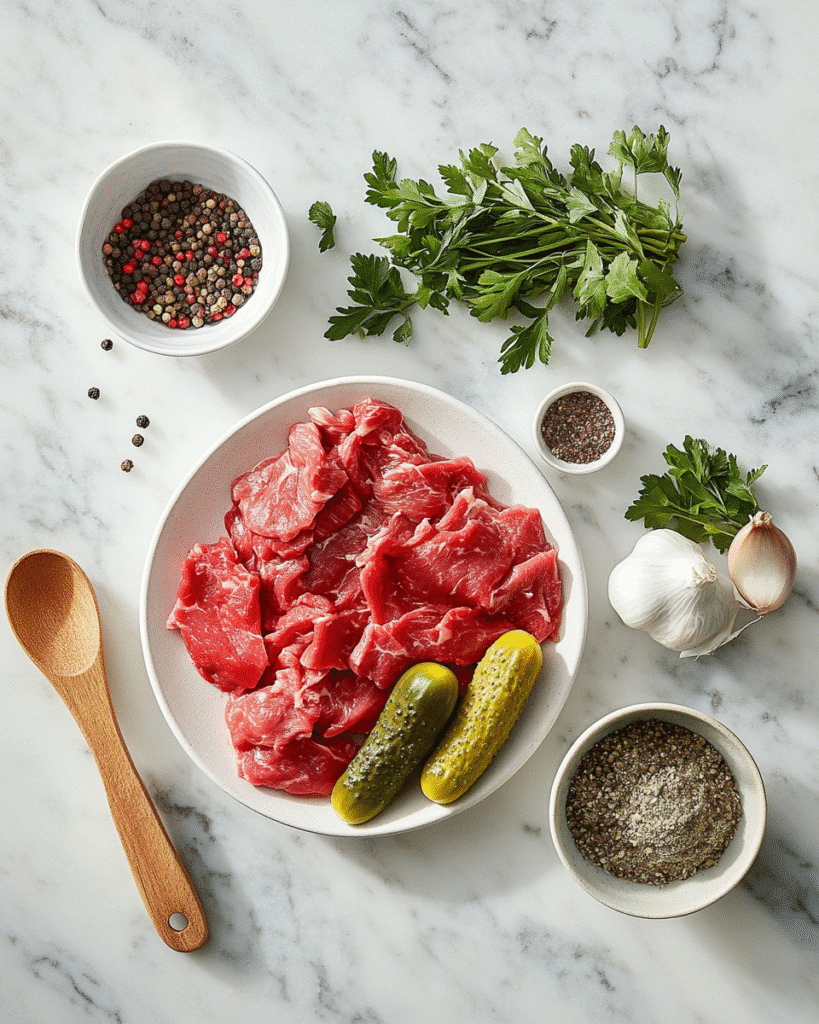 Beef Stroganoff Recipe with Pickles - Ready in 30 Minutes 3 Ingredients to make Beef Stroganoff Recipe with Pickles